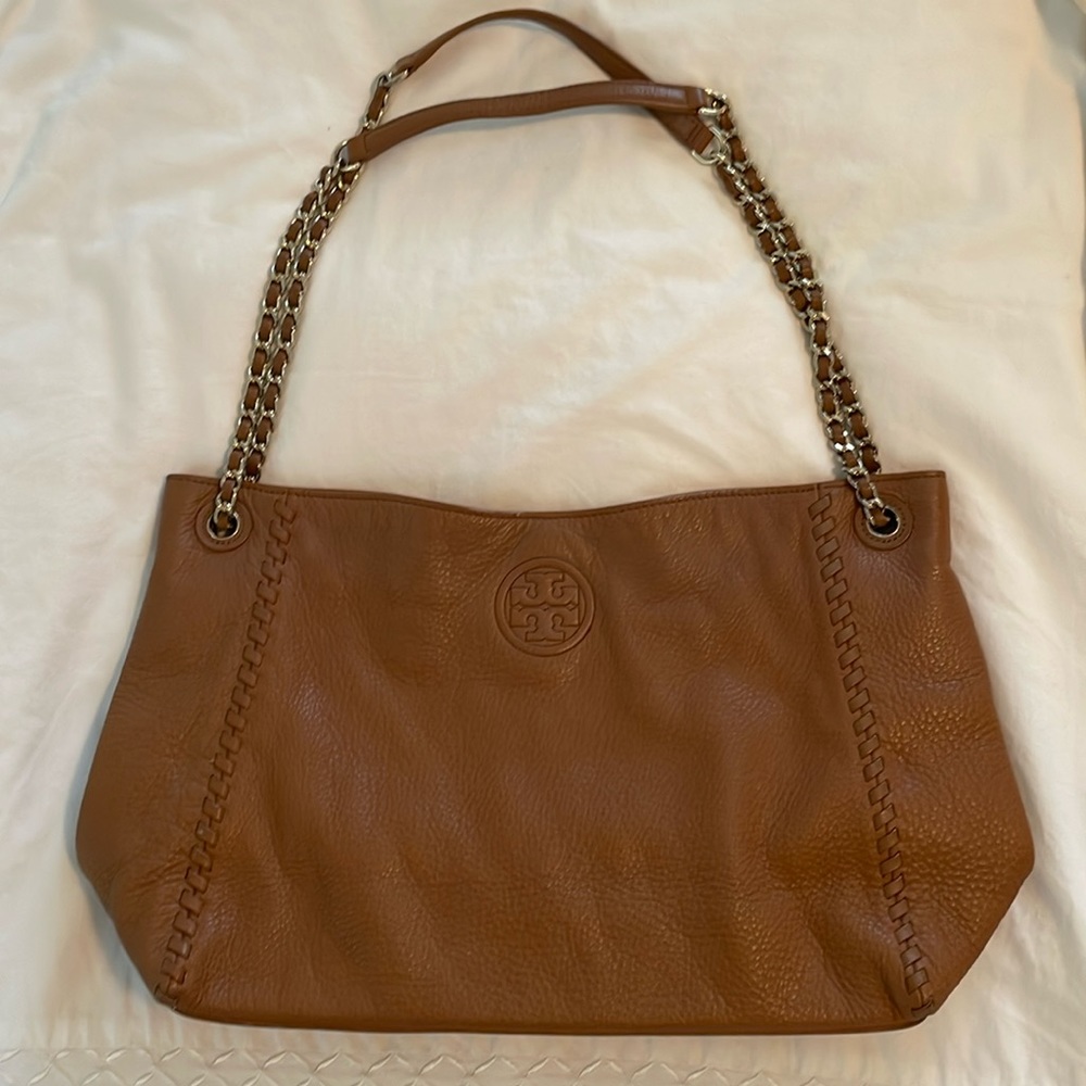 Tory Burch Brown Hobo Shoulder Bag With Chain Straps - Picture 3 of 17